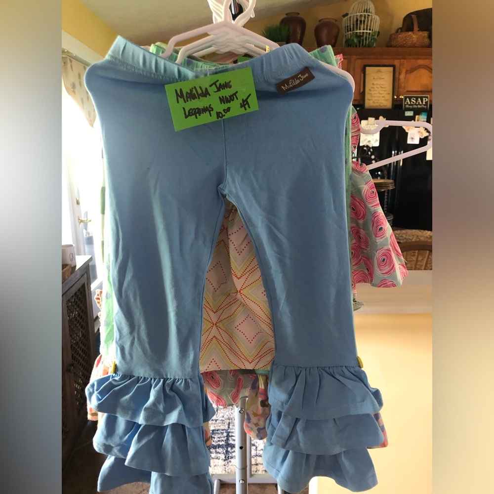 Matilda Jane Blue Ruffle Leggings for Kids NWOT